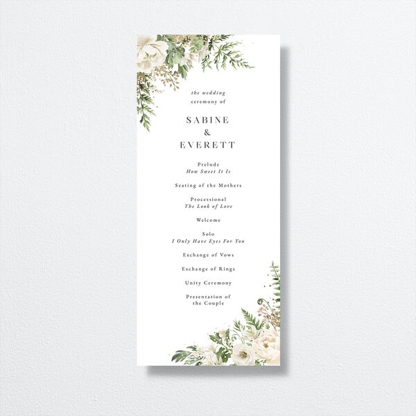 Gilded Fern Frame Wedding Programs Gold Linen Signature