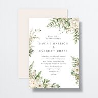 Gilded Fern Frame Wedding Invitations Gold Linen Signature No Standard