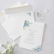 Elegant Hydrangea Bridal Shower Invitations Dusty Blue Signature Blank Standard