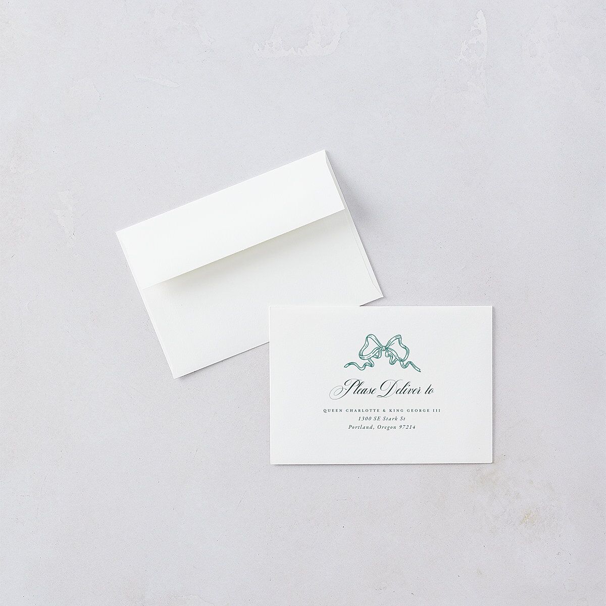 Rose Garden Crest Response Card Envelopes by Bridgerton White Dark Emerald Return Address Signature Standard