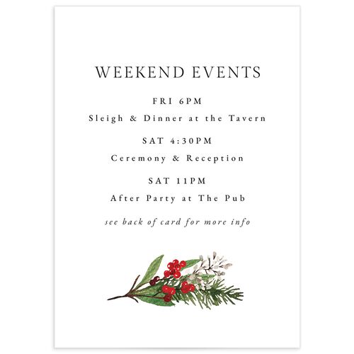 Christmas Poinsettia Wedding Enclosure Cards - Red