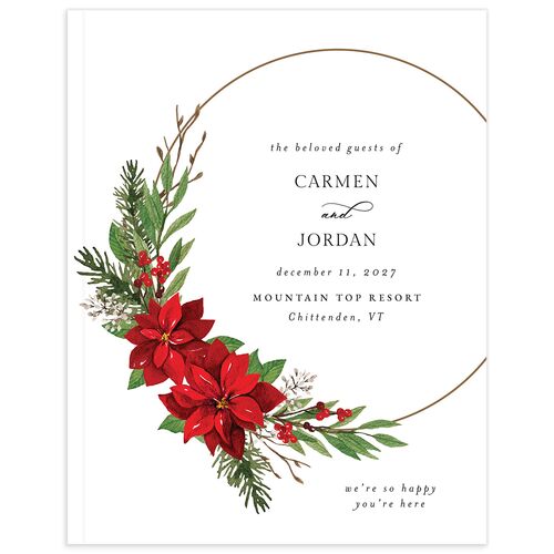 Christmas Poinsettia Guest Books Ruby