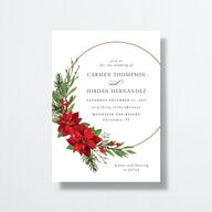 Christmas Poinsettia Wedding Invitations Ruby Signature No