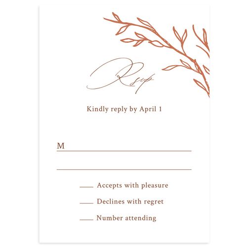 Rustic Branches Wedding Response Cards Terracotta Signature Standard