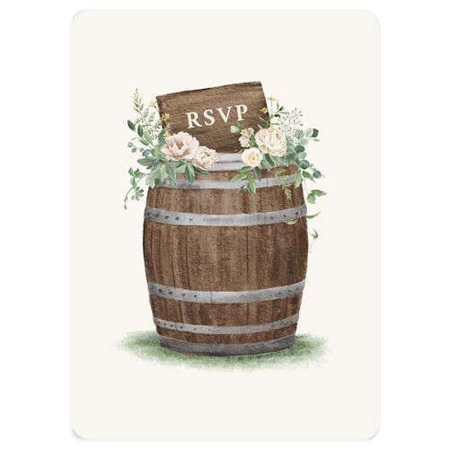 Farmhouse Lights Wedding Response Cards Walnut Signature Rounded