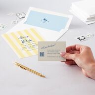 Cabana Stripes QR Code RSVP Cards Lemon Signature
