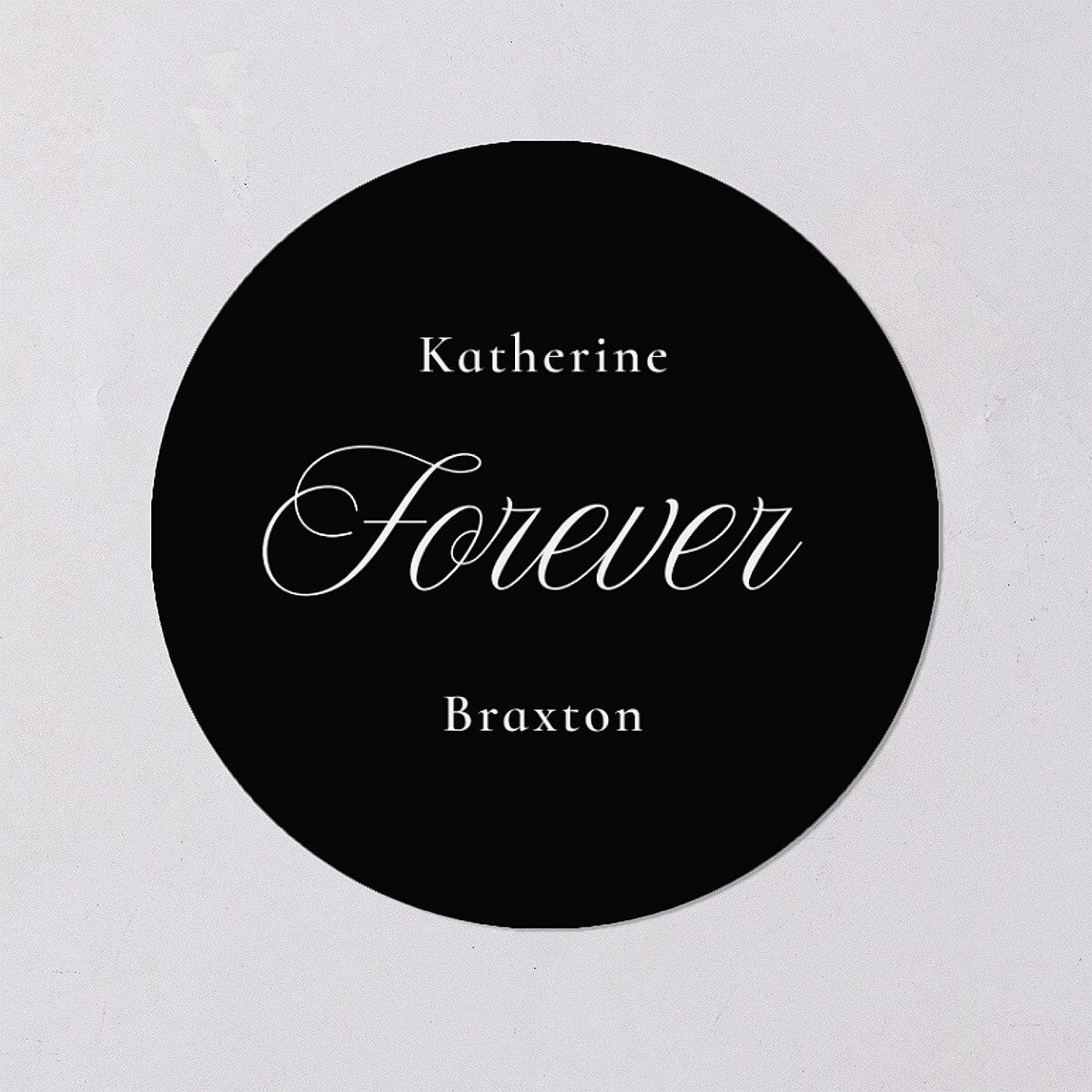 Refined Monogram Engagement Party Stickers Midnight Circle