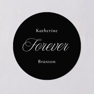 Refined Monogram Engagement Party Stickers Midnight Circle
