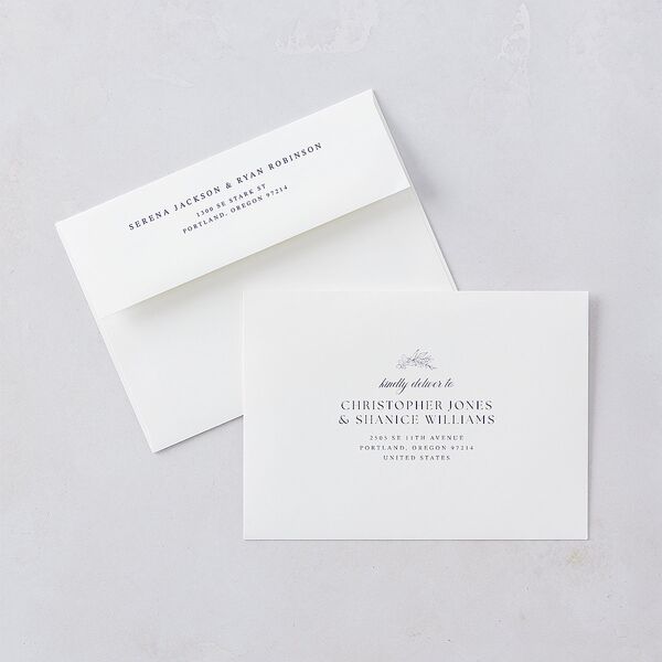 Elegant Garland Crest Wedding Invitations Sapphire Signature Blank No Standard
