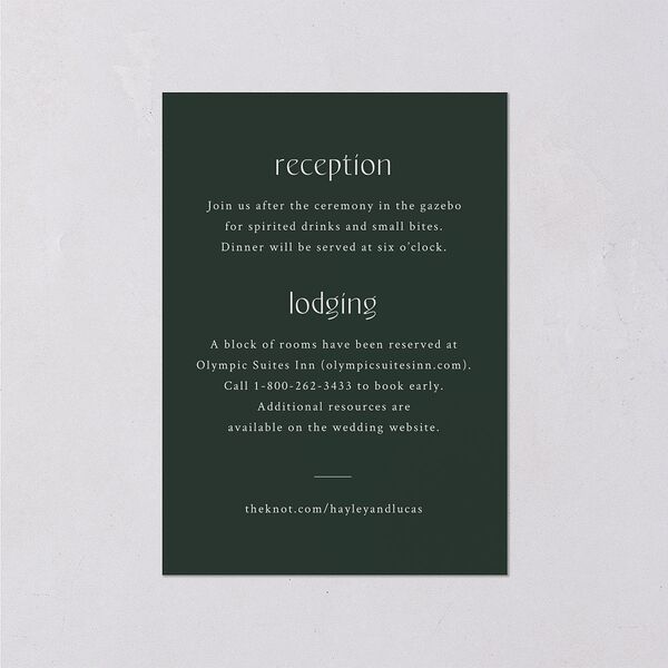 Crystal Forest Wedding Enclosure Cards Hunter Green Signature Standard