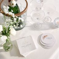Bohemian Floral Hoop Coasters Camel Cardboard Circle