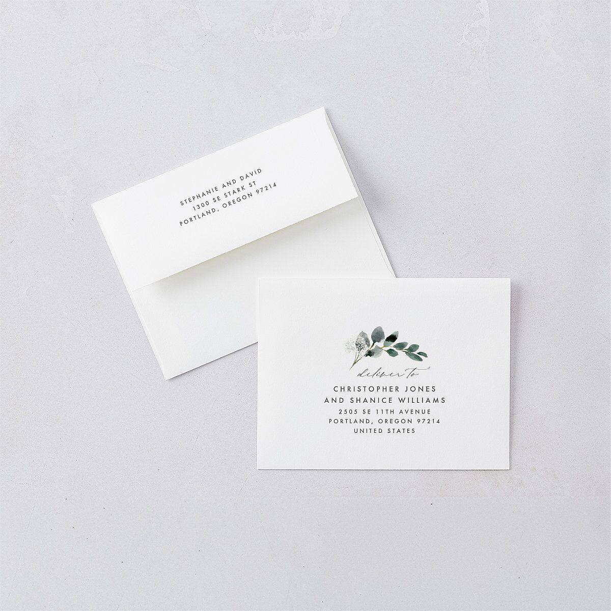 Elegant Greenery Save The Date Magnets Pure White Magnet Paper