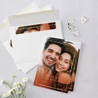 Hacienda Elegante Save The Date Cards Gold Cinnamon Signature smooth Blank No Standard
