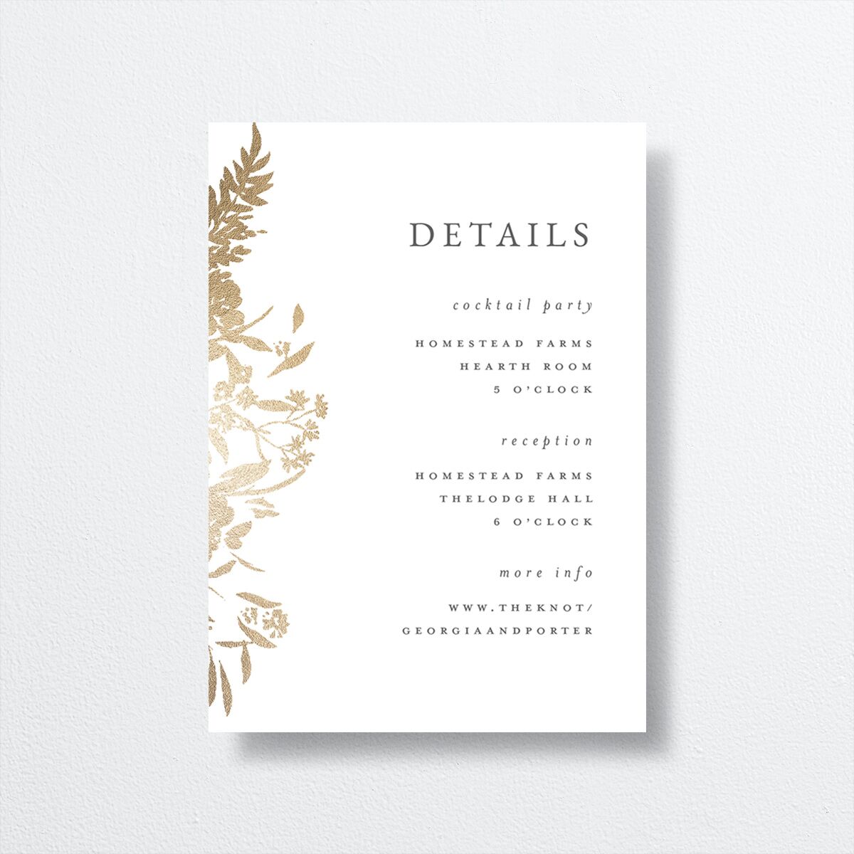Glistening Garden Wedding Enclosure Cards Gold Linen Signature