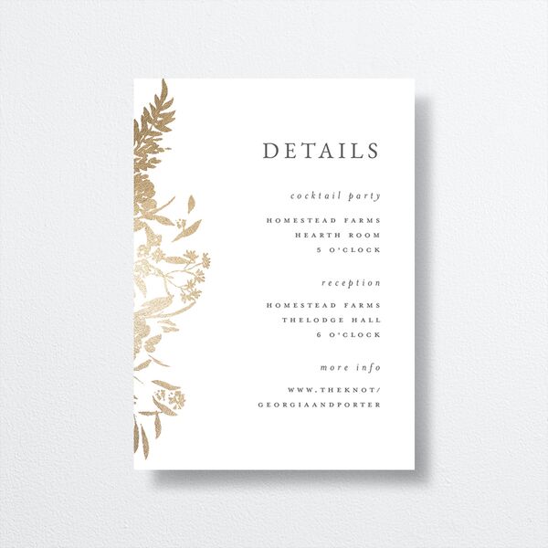 Glistening Garden Wedding Enclosure Cards Gold Linen Signature