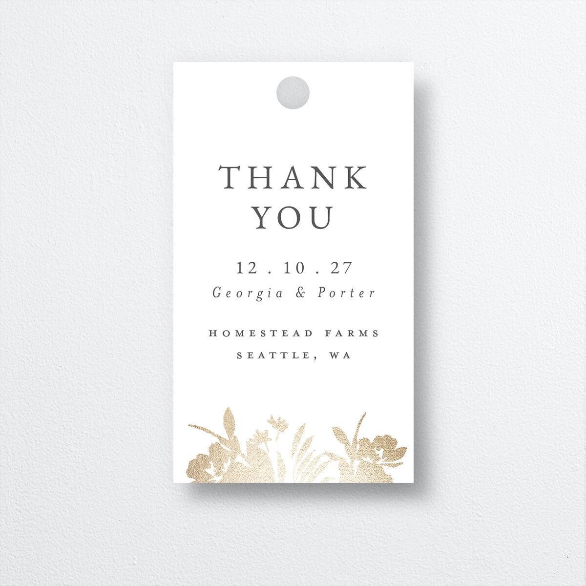 Glistening Garden Favor Gift Tags Gold Linen Signature