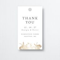Glistening Garden Favor Gift Tags Gold Linen Signature