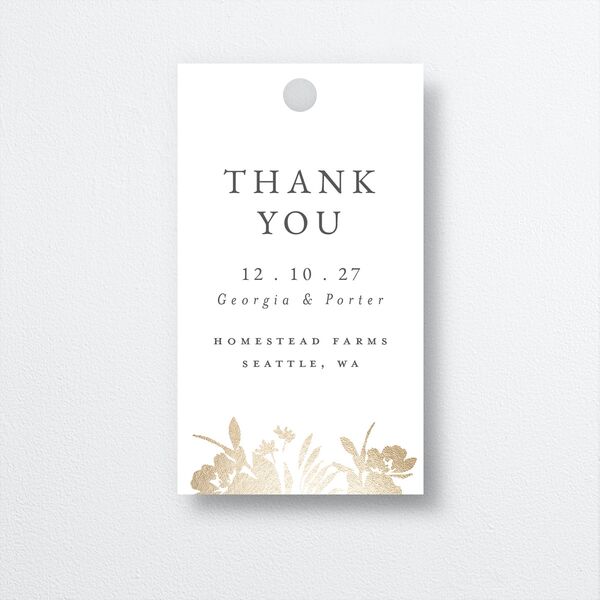 Glistening Garden Favor Gift Tags Gold Linen Signature