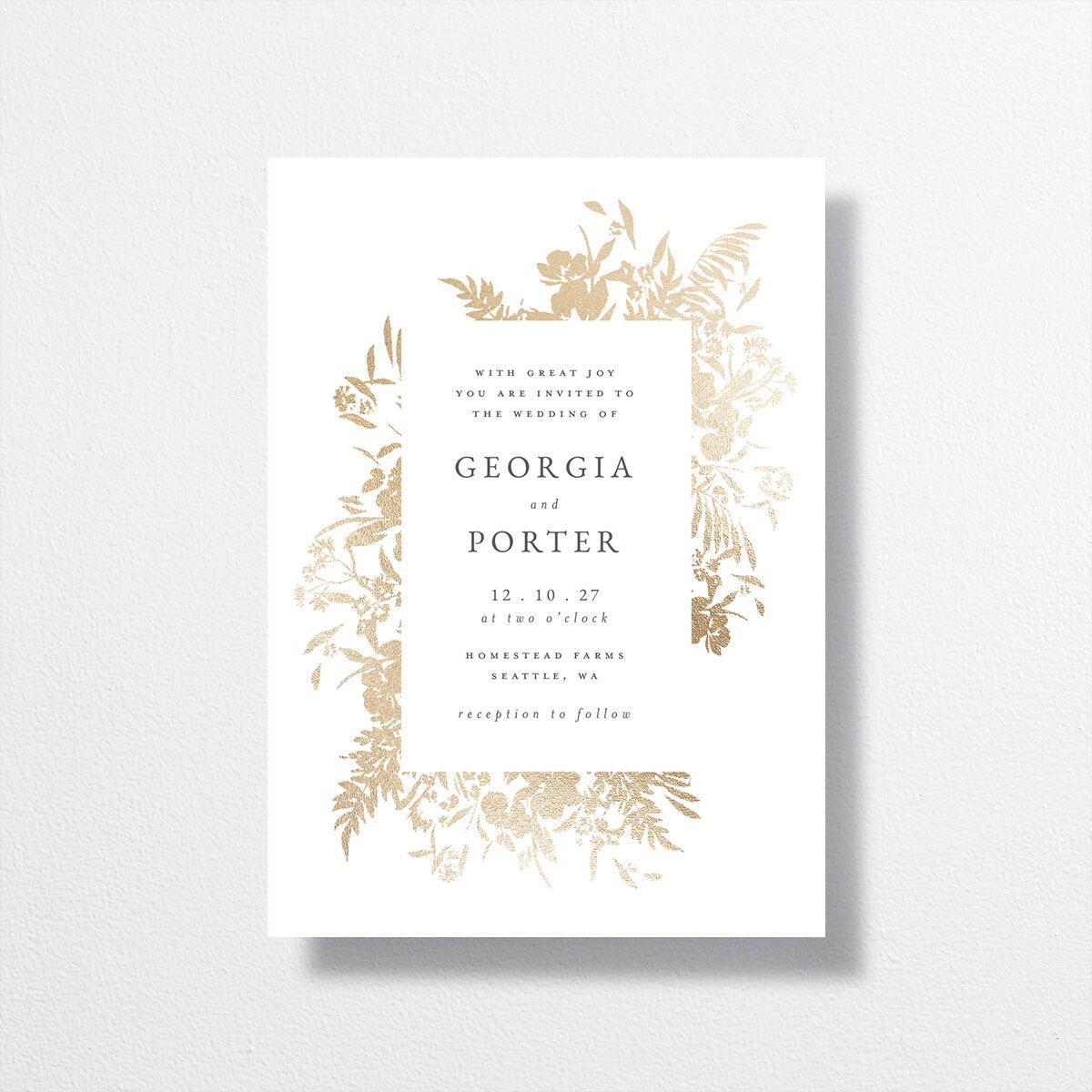 Glistening Garden Wedding Invitations front
