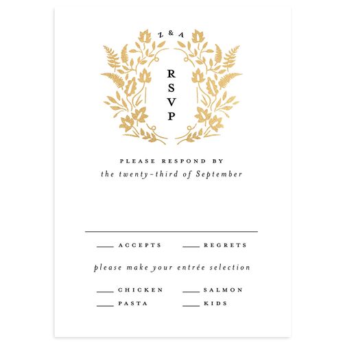 Rustic Kingdom Wedding Response Cards Gold Licorice Signature Standard