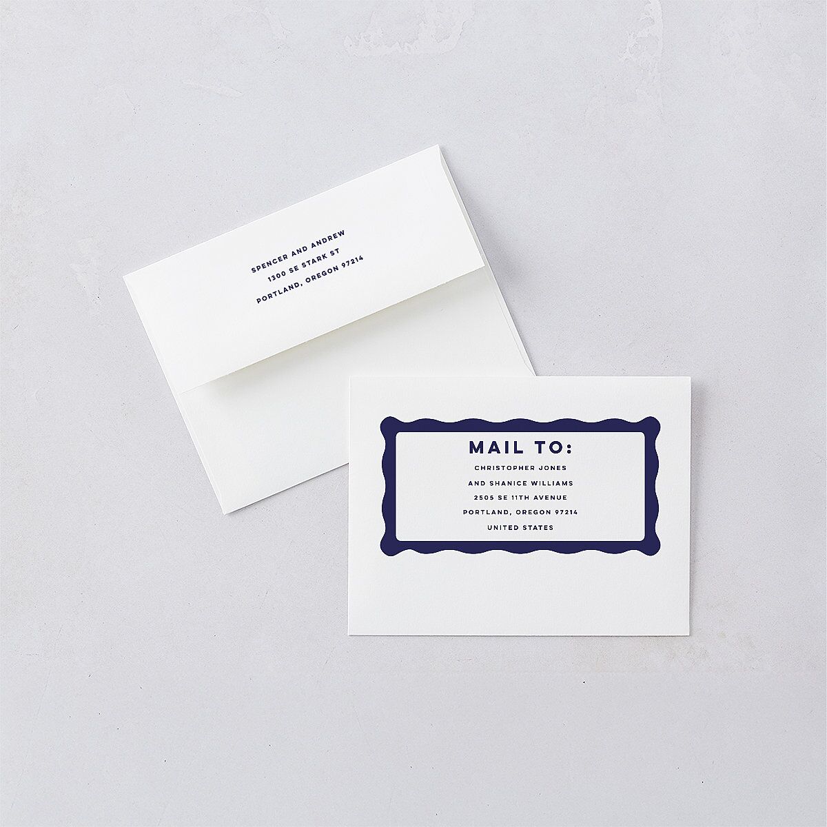 Adventure Icon Save the Date Petite Cards Navy Signature smooth Blank No Standard