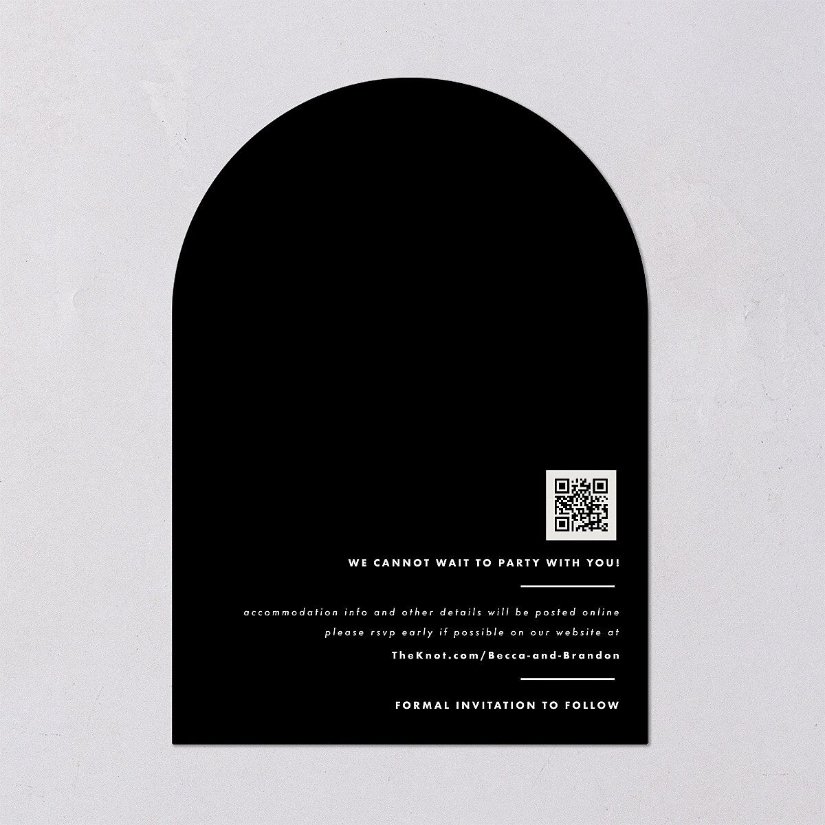 Til Death Save the Date Cards Licorice Signature smooth Blank No Arch