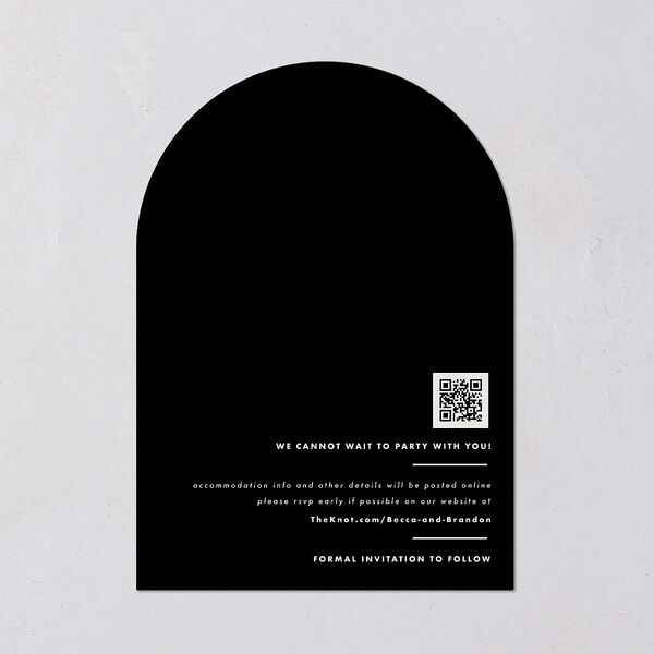 Til Death Save the Date Cards Licorice Signature smooth Blank No Arch