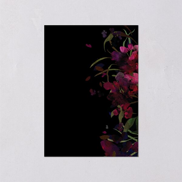 Midnight Floral Wedding Enclosure Cards Gold Raspberry Signature Standard