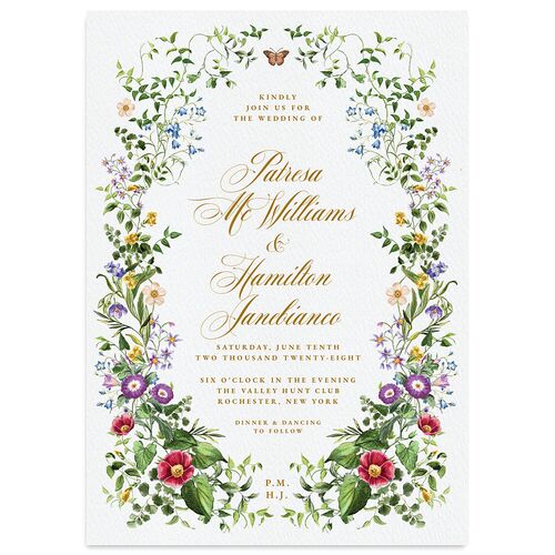 Opulent Garden Wedding Invitations Scottish Green Signature Blank No Standard