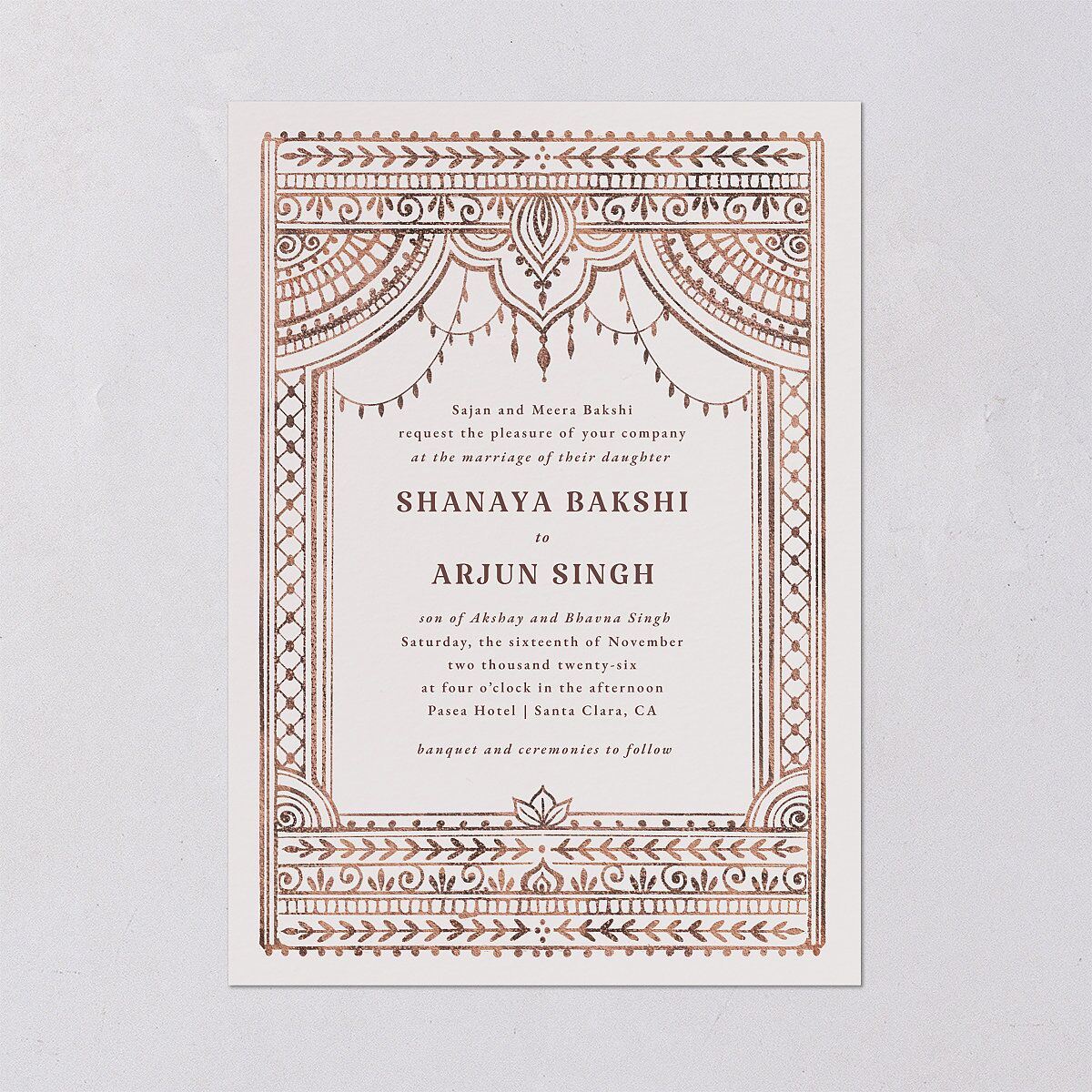 Painted Henna Wedding Invitations — view 2