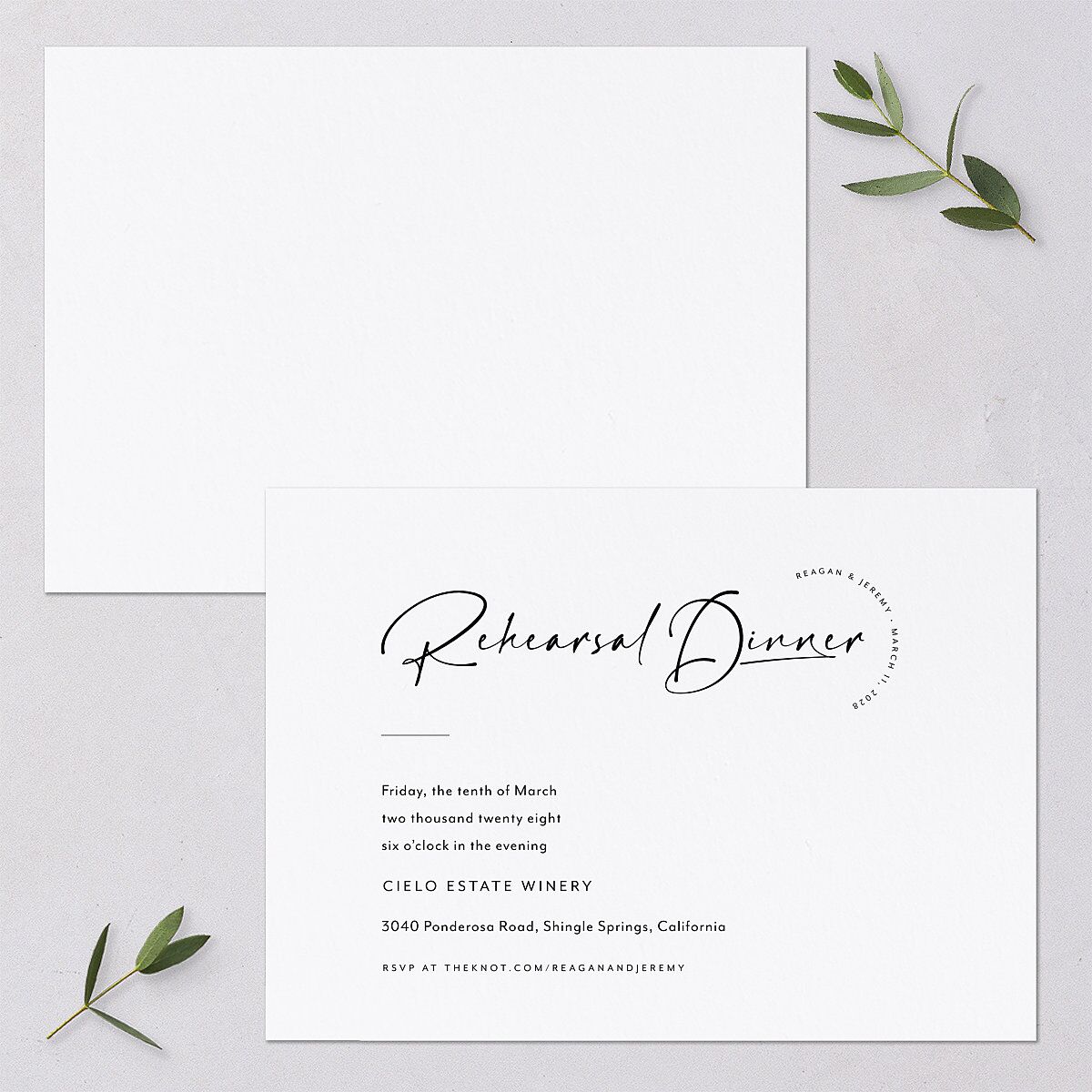 Modern Arc Rehearsal Dinner Invitations — view 1