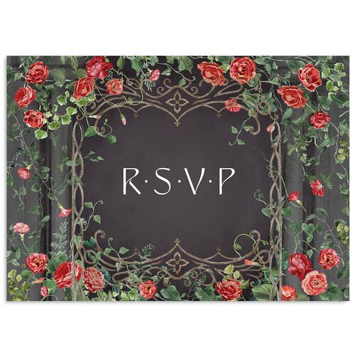 Fairytale Garden Wedding Response Cards Medieval Grey Signature Standard