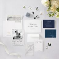Formal Nautical Save The Date Cards Moody Blue Signature smooth Blank No Standard