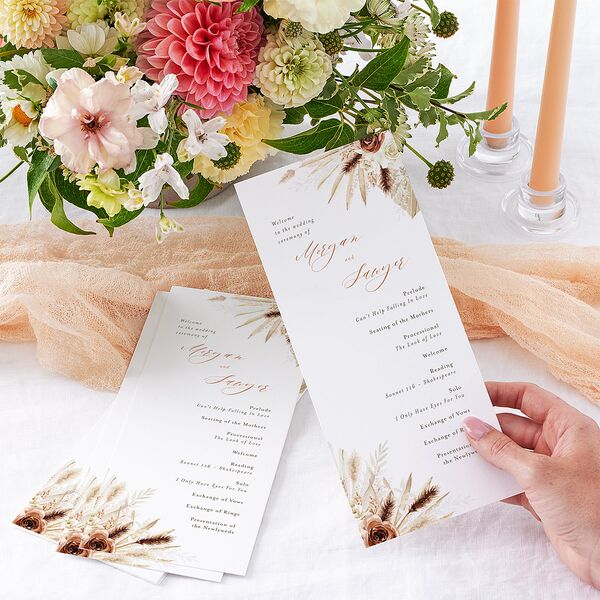Western Floral Wedding Programs Terracotta Signature