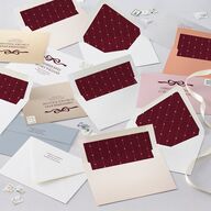 Whimsical Hand Drawn Bow Save the Date Cards Burgundy Signature smooth Blank No Standard