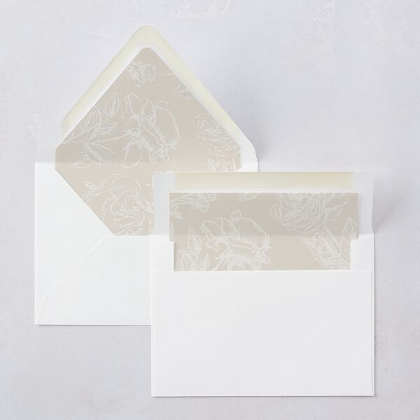 Botanical Luxury Euro Envelope Liners Pure White Luxe
