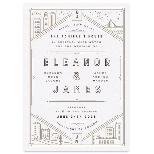Iconic City Wedding Invitations Biscotti Signature Blank No Standard