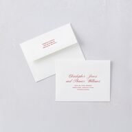 First Christmas Minimalist Bow Photo Thank You Card Envelopes White Cream Both Recipient and Return Addresses Signature Standard