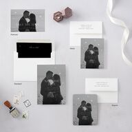 Starry Photo Foil Save the Date Cards Midnight Gold Signature smooth Blank No Standard