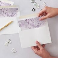Monochrome Blooms Envelope Liners Standard Sheer Lilac Liner