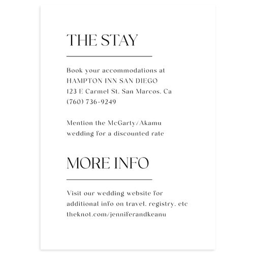 Modern Arch Photo Wedding Enclosure Cards Pure White Signature Standard
