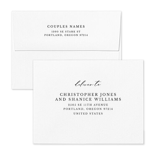 Eucalyptus Frame Foil Thank You Card Envelopes Blue Standard Pure White Both Recipient and Return Addresses Signature
