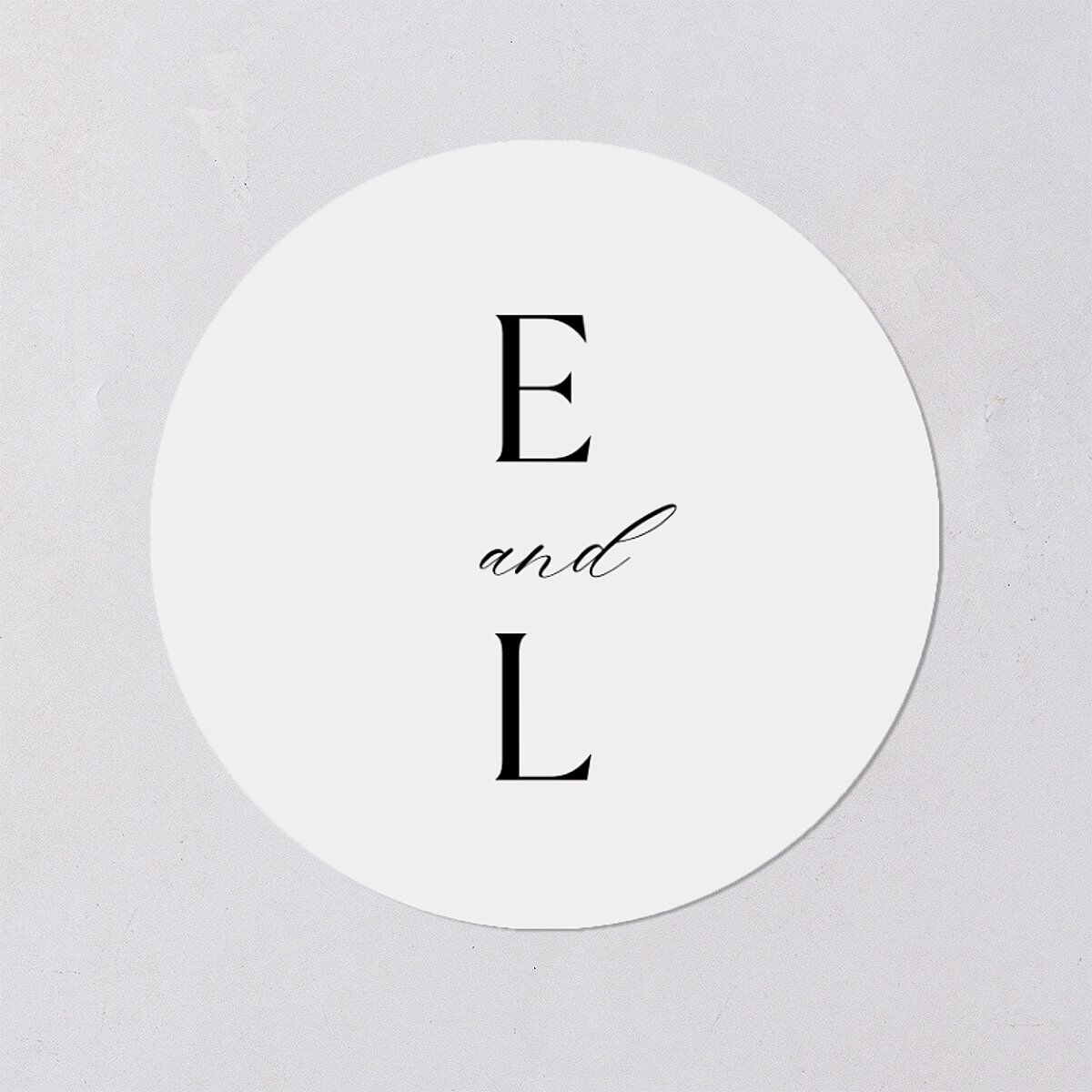 Timeless Typography Wedding Stickers Pure White Circle