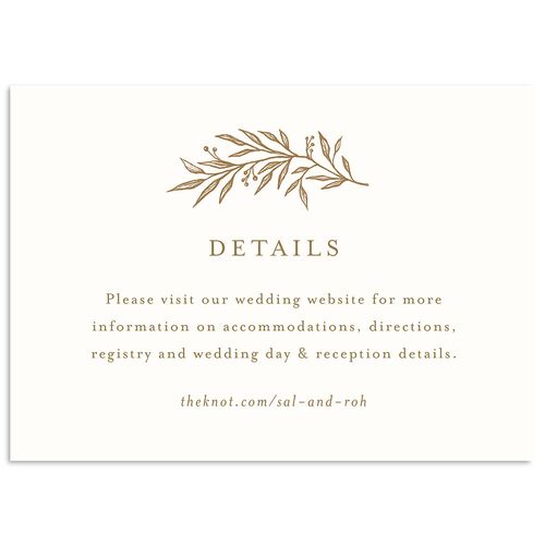 Classic Crest Wedding Event Detail Cards Fawn Signature Standard