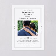 Framed Photo Rehearsal Dinner Invitations Pure White Signature Blank