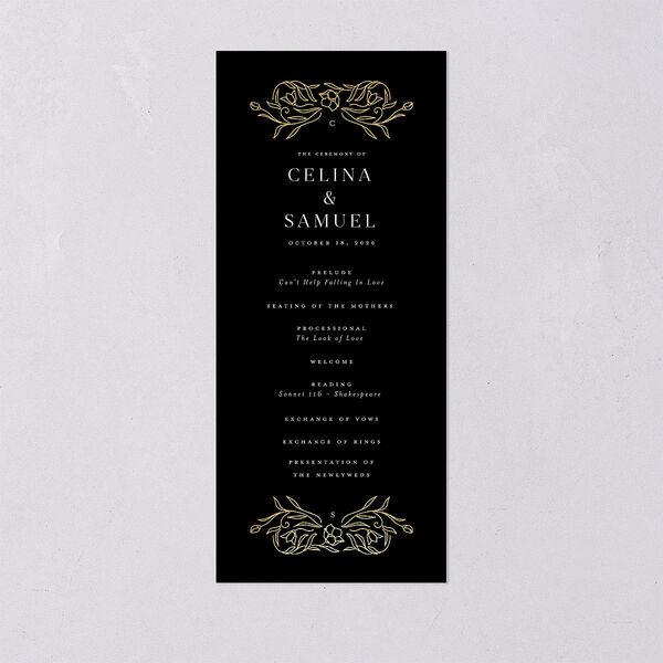 Floral Opulence Wedding Programs Gold Champagne Signature