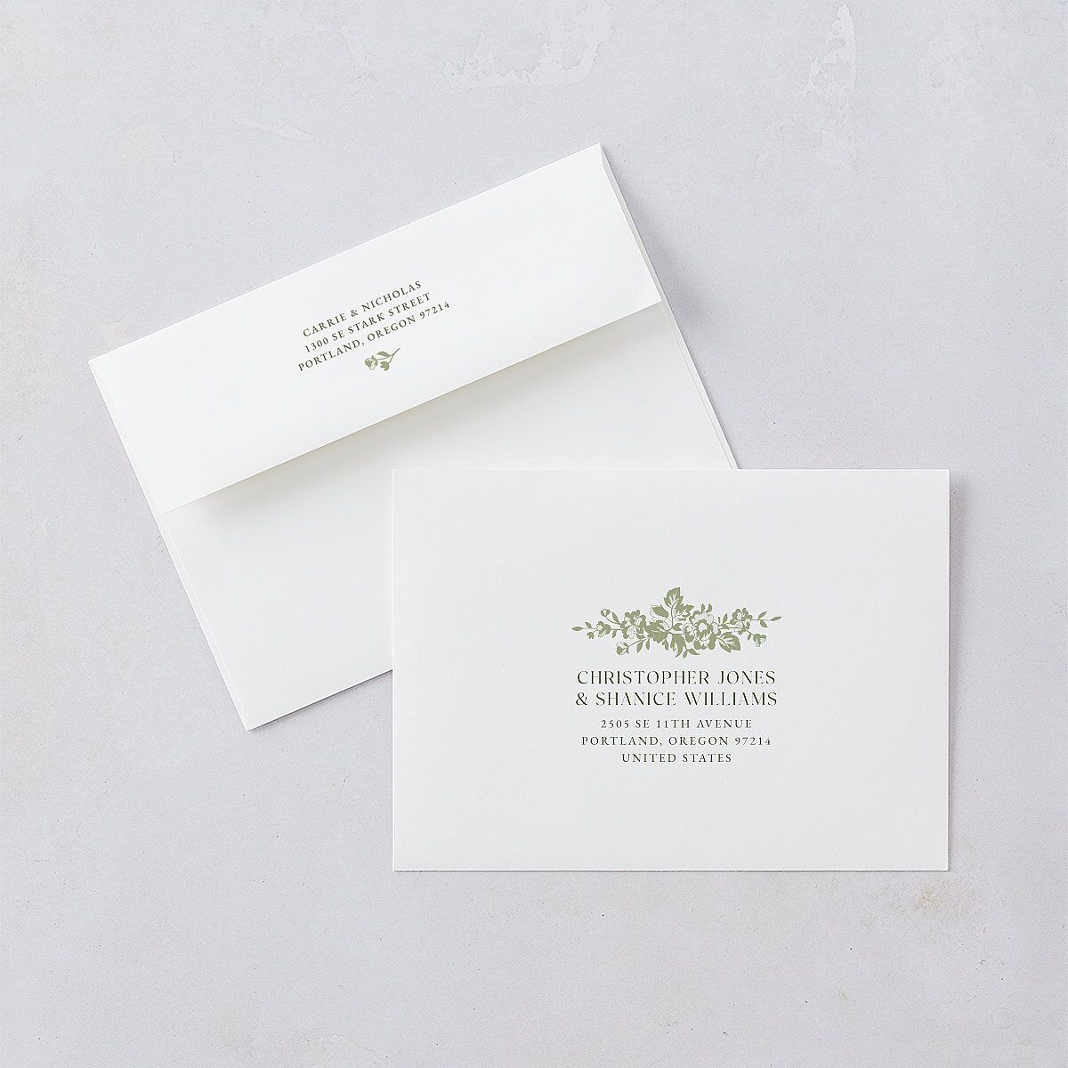 Fairytale Lace Floral Frame Wedding Invitations Moss Signature Blank No Standard