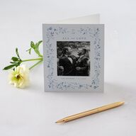 Timeless Floral Photo Thank You Cards Dusty Blue