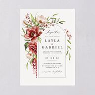 Floral Arch Wedding Invitations Rust Signature Blank No Standard