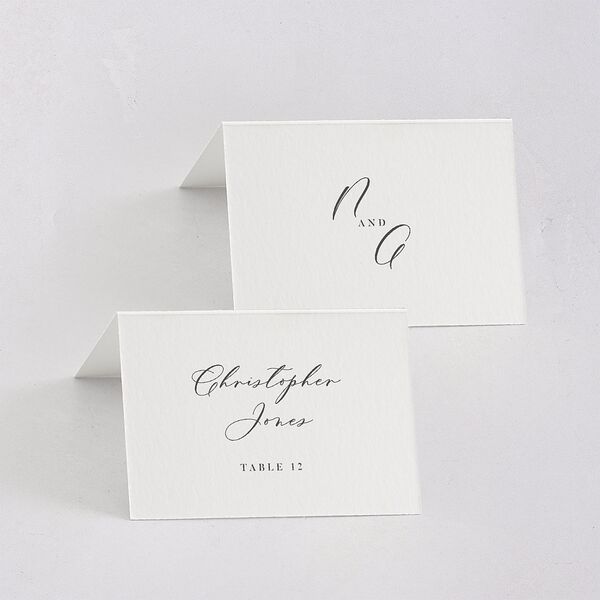 Timeless Script Place Cards Medieval Grey Signature